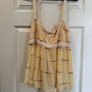 Women's Yellow Sleeveless Top with Open Back